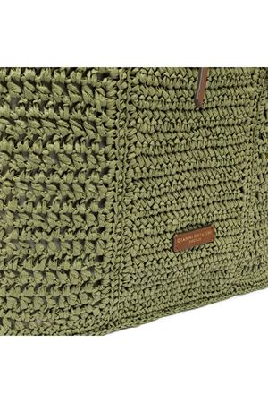 Nefeli shopper bag in paglia crochet verde GIANNI CHIARINI | BS11955COMMSTRCRCH11730